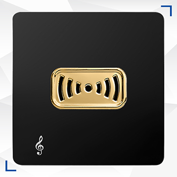 002 بیزر زنگ ملودی مدل کریستال مشکی/طلا آسیا الکتریک - Image 1