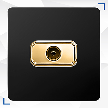 004 پریز آنتن TV مدل کریستال مشکی/طلا آسیا الکتریک - Image 1