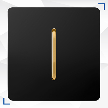 011 کلید تک پل مدل کریستال مشکی/طلا آسیا الکتریک - Image 1