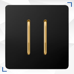 کلید دو پل مدل کریستال مشکی/طلا آسیا الکتریک