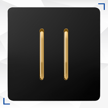 012 کلید دو پل مدل کریستال مشکی/طلا آسیا الکتریک - Image 1