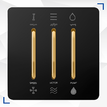 014 کلید سه پل مدل کریستال مشکی/طلا آسیا الکتریک - Image 1