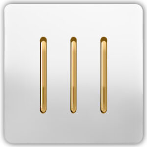 کلید سه پل مدل کریستال سفید/طلا آسیا الکتریک