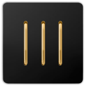 کلید سه پل مدل کریستال مشکی/طلا آسیا الکتریک