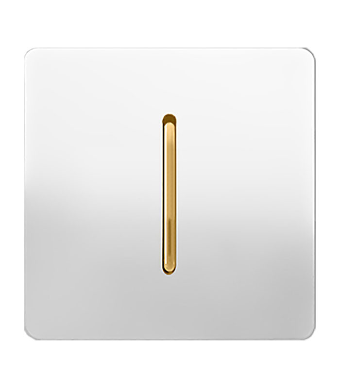 crystal-white-golden کلید تک پل مدل کریستال سفید/طلایی آسیا الکتریک - Image 1